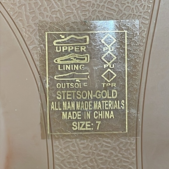 New Azalea Wang Stetson Sandals Gold Metallic Gladiator Strappy Flats Sz 7 - Picture 11 of 11